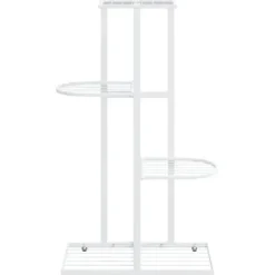 Plantestativer^Planteborde - Living blomsterstativ i 4 niveauer 43x22x76 cm metal hvid