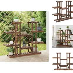 Outlet Planteborde - Living blomsterstativ 110x25x110,5 cm massivt fyrretræ Plantestativer