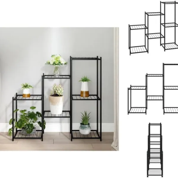 Plantestativer^Planteborde - Living blomsterstativ 83x25x80 cm jern sort