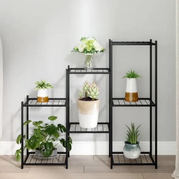 Plantestativer^Planteborde - Living blomsterstativ 83x25x80 cm jern sort