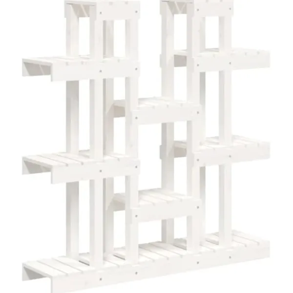 Clearance Planteborde - Living plantestativ 104,5x25x109,5 cm massivt fyrretræ hvid Plantestativer