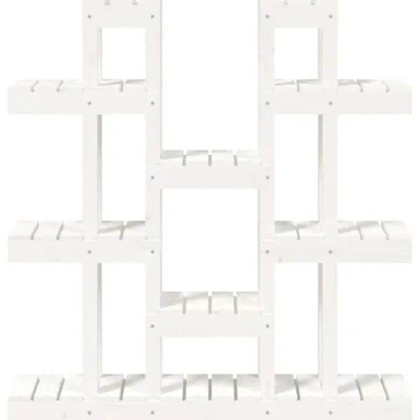 Clearance Planteborde - Living plantestativ 104,5x25x109,5 cm massivt fyrretræ hvid Plantestativer