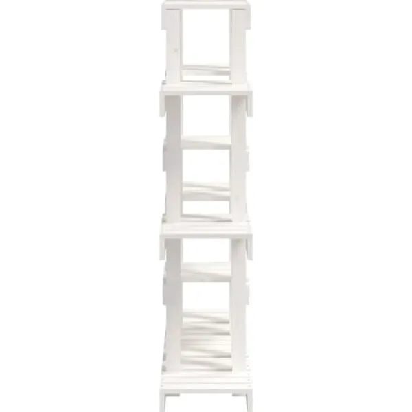 Clearance Planteborde - Living plantestativ 104,5x25x109,5 cm massivt fyrretræ hvid Plantestativer