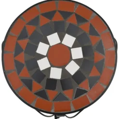 Plantestativer^Planteborde 3 stk. med mosaikdesign - Keramik Terracotta & Hvid | Størrelse: Standard