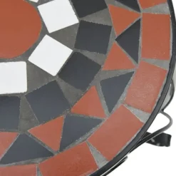 Plantestativer^Planteborde 3 stk. med mosaikdesign - Keramik Terracotta & Hvid | Størrelse: Standard