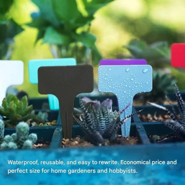 Krukker & Plantebeholdere^Planteetiketter T-formede, sæt med 50 dele, genanvendelige, velegnede til potteplantepleje, planteskoler, blomsterbede, boligindretning og haver, gul | CDON