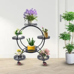 Clearance Planteholder - Blomsterstander - Holdbar Konstruktion - Fritstående - Til Inde & Ude - Nem Montering - Let At Flytte - Rummelig Plads - Sort Plantestativer