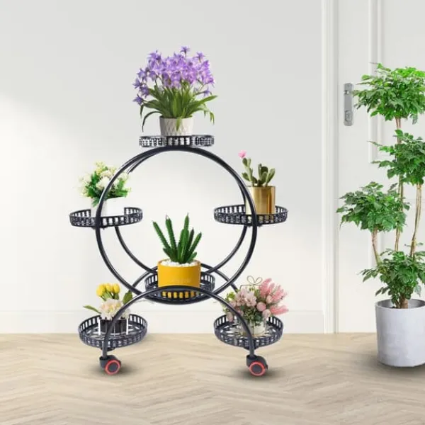 Clearance Planteholder - Blomsterstander - Holdbar Konstruktion - Fritstående - Til Inde & Ude - Nem Montering - Let At Flytte - Rummelig Plads - Sort Plantestativer