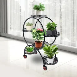Clearance Planteholder - Blomsterstander - Holdbar Konstruktion - Fritstående - Til Inde & Ude - Nem Montering - Let At Flytte - Rummelig Plads - Sort Plantestativer