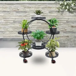 Clearance Planteholder - Blomsterstander - Holdbar Konstruktion - Fritstående - Til Inde & Ude - Nem Montering - Let At Flytte - Rummelig Plads - Sort Plantestativer