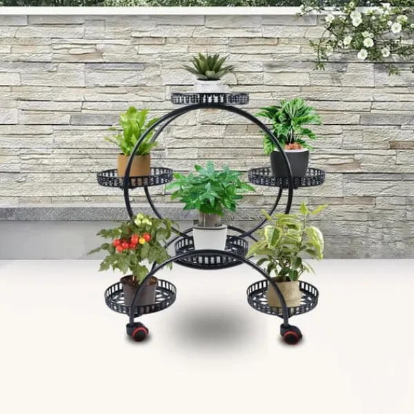 Clearance Planteholder - Blomsterstander - Holdbar Konstruktion - Fritstående - Til Inde & Ude - Nem Montering - Let At Flytte - Rummelig Plads - Sort Plantestativer