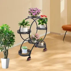 Clearance Planteholder - Blomsterstander - Holdbar Konstruktion - Fritstående - Til Inde & Ude - Nem Montering - Let At Flytte - Rummelig Plads - Sort Plantestativer