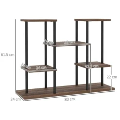 Plantestativer^Planteholder 4 niveauer 61,5 cm træ kulbrun til inde/ude