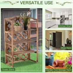 Best Planteholder 3 niveauer gran kompakt robust til inde/ude Model 8 Plantestativer