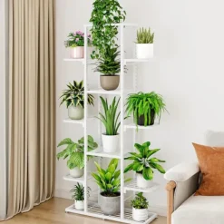 Plantestativer^Planteholder, 7 niveauer, indendørs og udendørs brug,Hvid 7 Lag