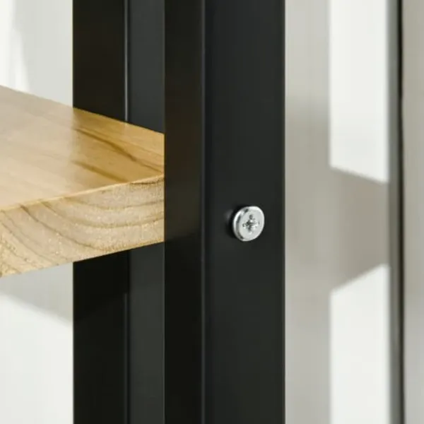 Discount Planteholder 4 niveauer justerbar 110 cm træ sort/natur til inde/ude Plantestativer