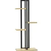 Hot Planteholder 4 niveauer justerbar 110 cm træ sort/natur til inde/ude Plantestativer