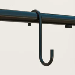Clearance Planteholder 3 niveauer med bøjlestang og kroge 137 cm metal sort Plantestativer