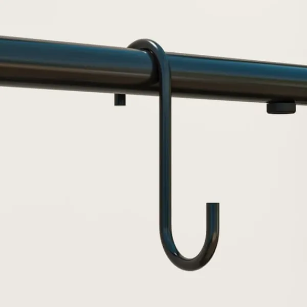 Clearance Planteholder 3 niveauer med bøjlestang og kroge 137 cm metal sort Plantestativer