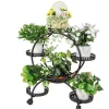New Planteholder, 6 Töpper, Metal Konstruktion, Nem Mobilitet,sort, L Plantestativer