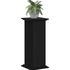 Plantestativer^Planteholder i konstrueret træ - Elegant plante stativ | Farve: Sort | Størrelse: 33x33x80 cm