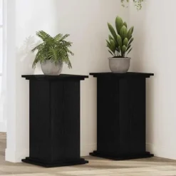 Plantestativer^Planteholder i sort eg - Moderne plante stativ | Størrelse: 33x33x60 cm