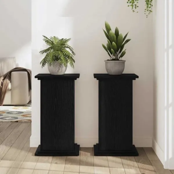 Plantestativer^Planteholder i sort eg - Moderne plante stativ | Størrelse: 33x33x60 cm