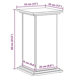 Plantestativer^Planteholder i sort eg - Moderne plante stativ | Størrelse: 33x33x60 cm