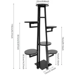 Outlet Planteholder, 7-lags design, indendørs og udendørs brug,sort Plantestativer