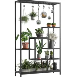Krukker & Plantebeholdere^Planteholder, 5-lags design, alsidig indendørs organizer,sort