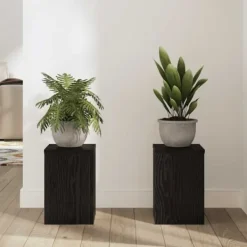 Sale Planteholder sæt 2 stk - Moderne plante stands i sort eg | Størrelse: 20x20x30 cm Plantestativer
