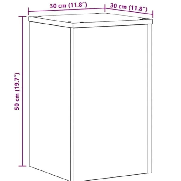 Plantestativer^Planteholder sæt 2 stk - Moderne plante stande i sort eg | Størrelse: 30 x 30 x 50 cm