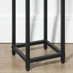 New Planteholder sæt 3-delt blomsterborde & potteholdere stål sort/natur til have/altan Plantestativer