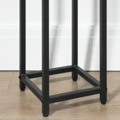 Clearance Planteholder sæt 3-delt blomsterborde & potteholdere stål sort/natur til have/altan Plantestativer