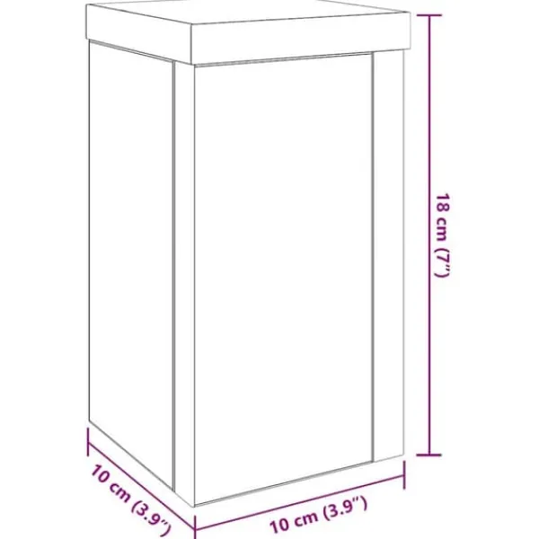 Plantestativer^Planteholder sæt i sort eg - Elegant design | Størrelse: 10x10x18 cm | 2 pcs