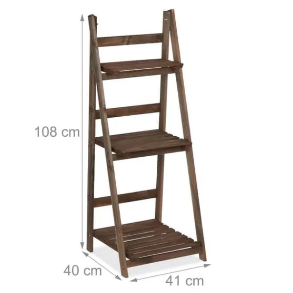 Plantestativer^Planteholder, Træ, 160x41x49 cm, Brun