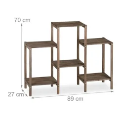 Hot Planteholder, Træ, 70x89x27 cm, Brun Plantestativer