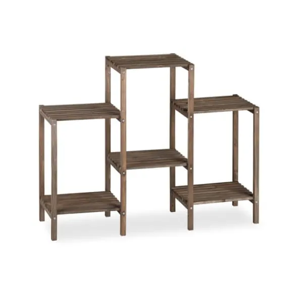 Hot Planteholder, Træ, 70x89x27 cm, Brun Plantestativer