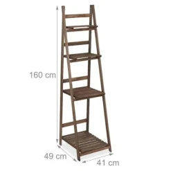 Plantestativer^Planteholder, Træ, 160x41x49 cm, Brun