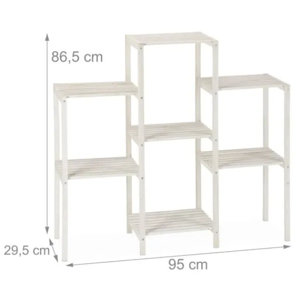 Plantestativer^Planteholder, Træ, 70x89x26,5 cm, Hvid