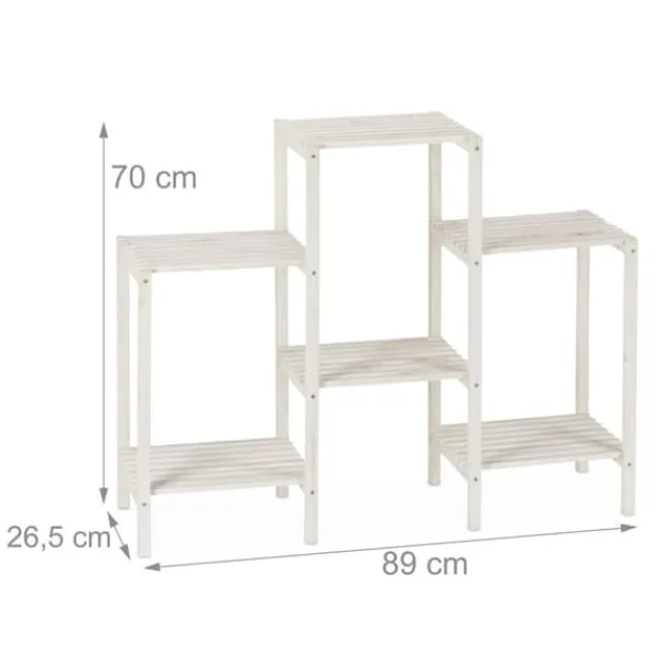 Plantestativer^Planteholder, Træ, 70x89x26,5 cm, Hvid