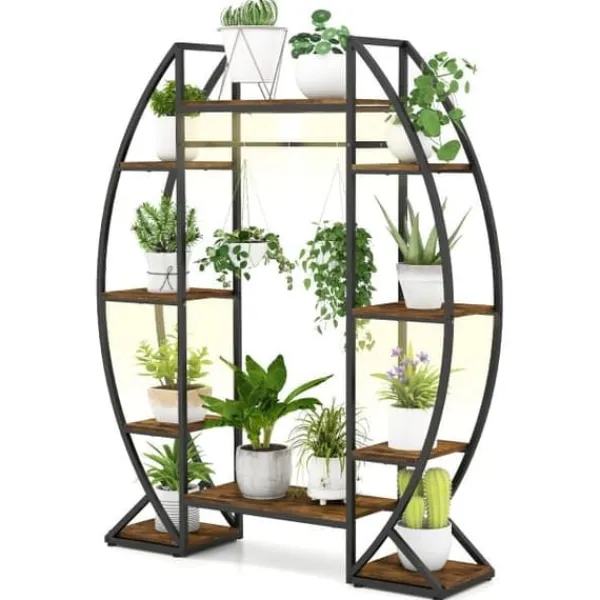 Plantestativer^Planteholder, 130x30x160 cm, Brun