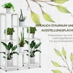 Plantestativer^Planteholder, 65x23x94,5 cm, Hvid