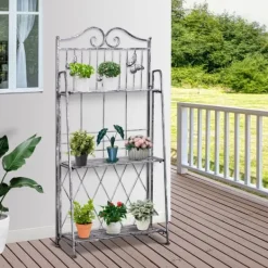 Clearance Planteholder, 44x25x96 cm, Sølv Plantestativer