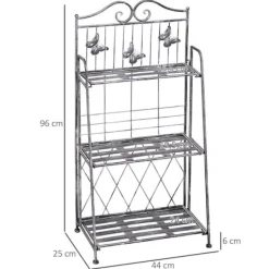 Clearance Planteholder, 44x25x96 cm, Sølv Plantestativer
