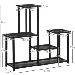 Plantestativer^Planteholder, 91x25x83 cm, Sort