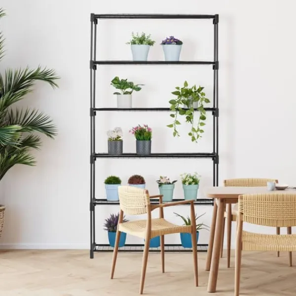 Plantestativer^Planteholder, 174x91x28,5 cm, Sort, Metal