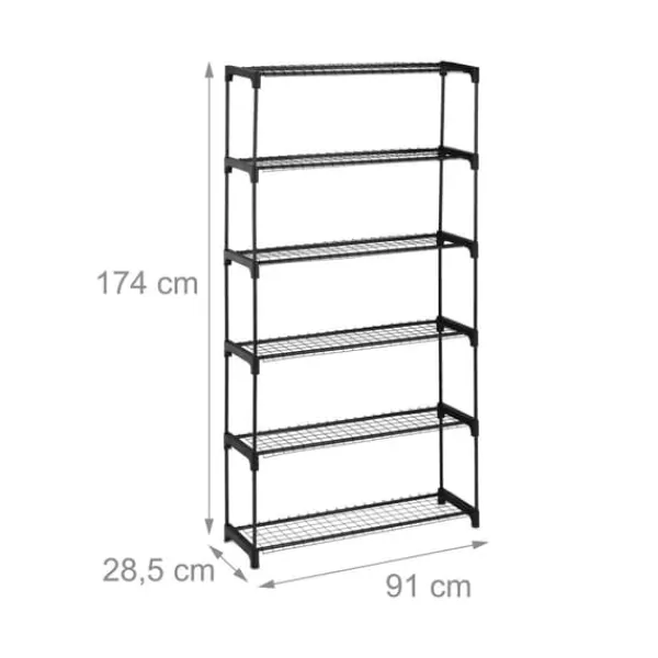 Plantestativer^Planteholder, 174x91x28,5 cm, Sort, Metal