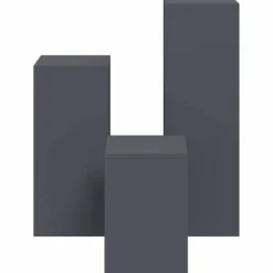 Online Planteholdere 3 pcs - Minimalistisk Udendørs Design | Farve: Antracit | Størrelse: 24x24x75 cm Plantestativer