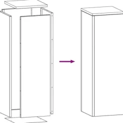 Outlet Planteholdere 2 stk - Galvaniseret stål | Farve: Sølv | Størrelse: 24x24x75 cm Plantestativer